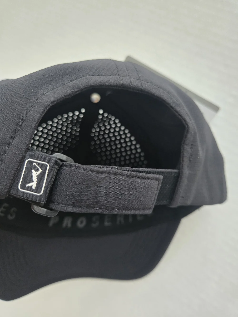PGA Tour Ripstop Perforated Black Cap - NEW